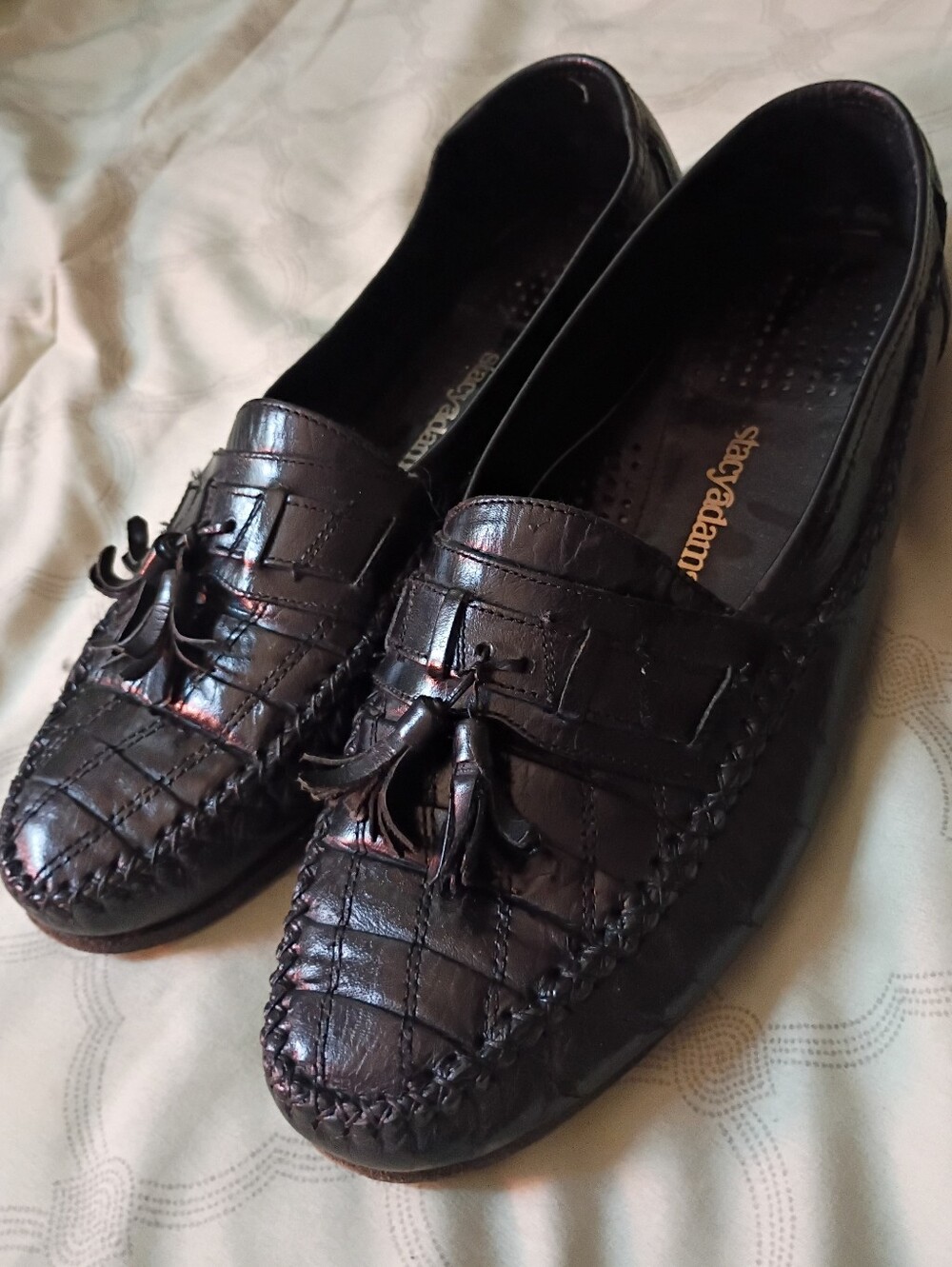 Stacy Adams Black Leather Tassel Loafers